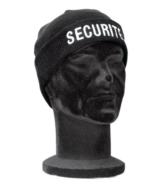 Bonnet De Sécurité Brandit - Noir Avec Broderie, 100% Coton, Taille Unique