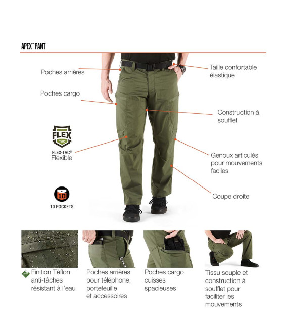 Pantalon Cargo Tactique Homme X7 - Tissu Durable, Multiples Poches, Idéal Randonnée, Chasse, Travail - 2
