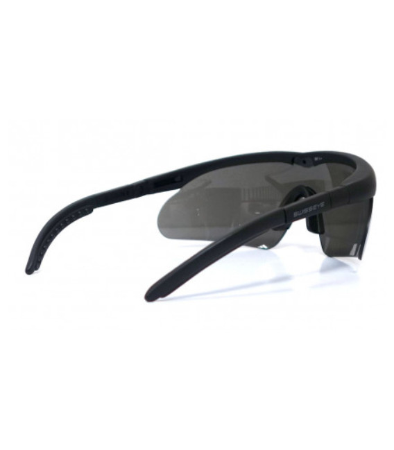 Lunettes Balistiques Swiss Eye Raptor - Verres Polycarbonate Anti-UV Avec 3 Paires Interchangeables (noir, Orange, Transparent)