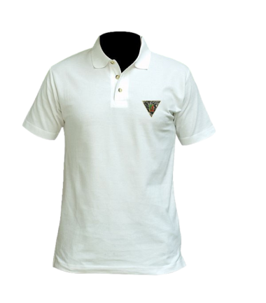 Polo blanc brode 2 rep