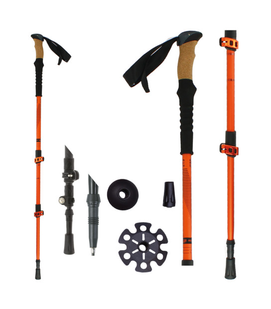 Bâtons De Randonnée Télescopiques 3 Sections - Ajustables, Dragonne Anti-Décrochage, Légers - Pour Trekking, Marche