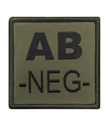 Patch Brodé Groupe Sanguin A+ (vert Olive) - Velcro - 5x5 Cm - Pour Identification Médicale Ou Militaire