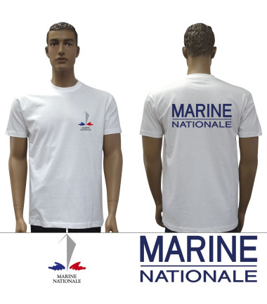 T-shirt blanc marine nationale
