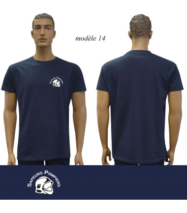 T-shirt marine imprime pompiers : modele 9