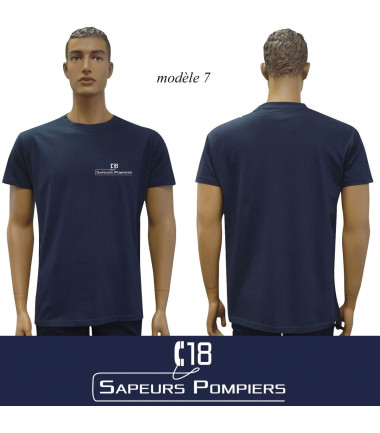 T-shirt marine imprime pompiers :modele 7