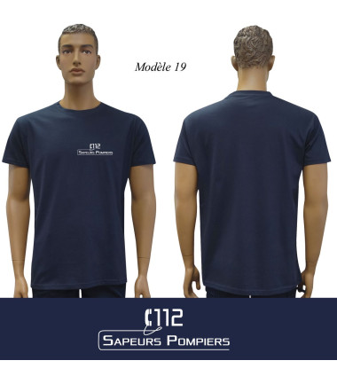 T-shirt marine imprime pompiers : modele 19