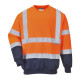 Sweatshirt bicolore hivis de travail Orange/Bleu Portwest