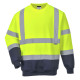 Sweatshirt bicolore hivis de travail Jaune/Bleu Portwest