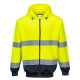 Sweat à capuche bicolore à zip de travail Jaune/Bleu Portwest