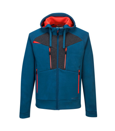 Sweat à capuche zippé dx4 de travail Bleu Metro Portwest