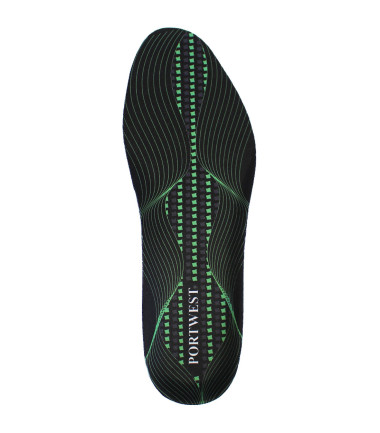 Semelles gel avec voûte plantaire de travail Noir/Vert Portwest