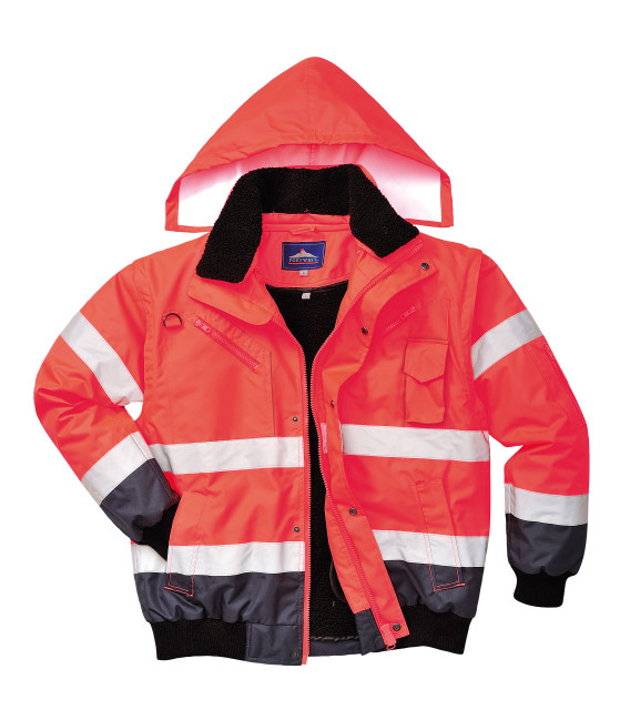 Blouson Bomber Homme Haute Visibilité – Imperméable, Chaud, Doux & Confortable, Sécurité Réfléchissante EN ISO 20471 Classe 3