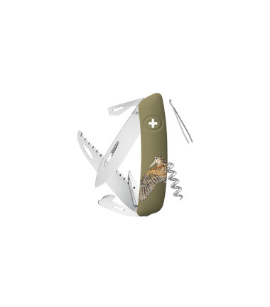 Couteau suisses D05, olive, impression Bécasse Swiza Vert - Kaki - Olive