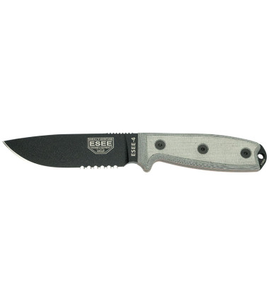 Couteau fixe ESEE-4 - Lame Noire Mixte ESEE Gris