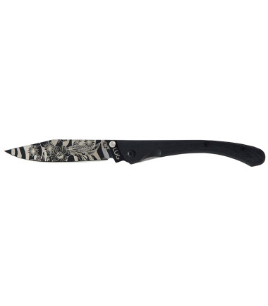 Couteaux pliants C63 Fleurs Nature Noir Lug
