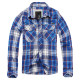 Chemise Brandit à carreaux Bleue - Surplus militaire