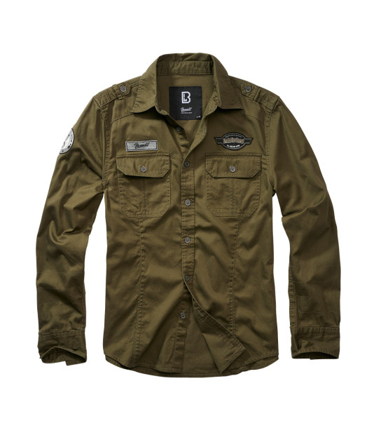 Chemise Manches Longues Brandit Style Armée/travailleur - Taille S à 5XL, 65% Polyester 35% Coton