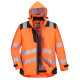 Blouson pw3 3-en-1 haute visibilité de travail Orange/Noir Portwest