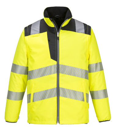 Parka pw3 hi-vis 5-en-1 de travail Jaune/Noir Portwest