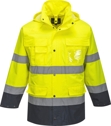 Parka haute visibilité 3 en 1 de travail Jaune/Bleu Portwest