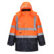 Parka haute-visibilité 7-en-1 traffic contrast de travail Orange/Bleu Portwest