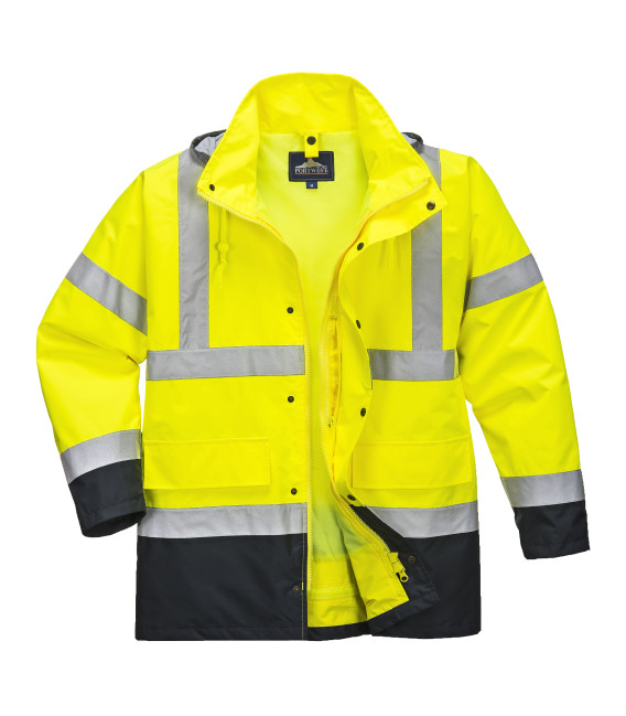 Parka haute visibilité Portwest HiVis Bicolore Jaune / Noir L | Leroy Merlin