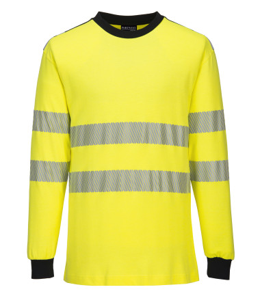 T-shirt hi-vis flamme résistant wx3 de travail Jaune/Noir Portwest