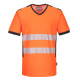 T-shirt col v pw3 hi-vis de travail Orange/Noir Portwest