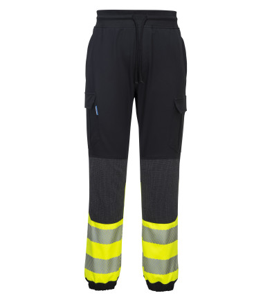 Kx3 pantalon flexi haute visibilité de travail Noir/jaune Portwest
