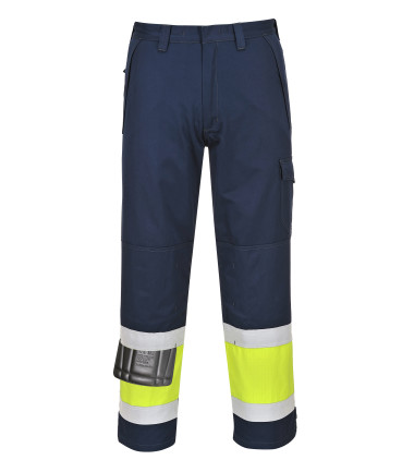 Pantalon hi-vis modaflame de travail Jaune/Bleu Portwest