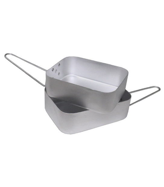 Gamelle Militaire Française à 3 Compartiments Avec Couverts En Aluminium - Équipement De Soldat - Occasion Très Bon état