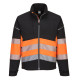 Veste softshell pw3 haute visibilité classe 1 de travail Noir/Orange Portwest