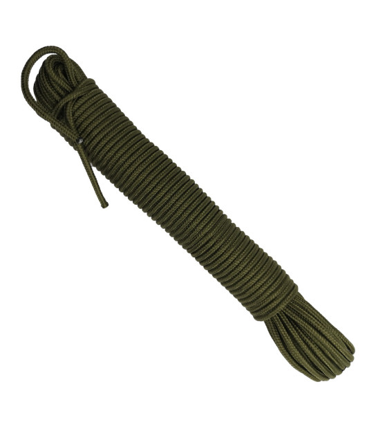 Paracorde Expedition 15m - Ø7mm Vert Olive - Polyvalente Et Légère Pour Bivouac