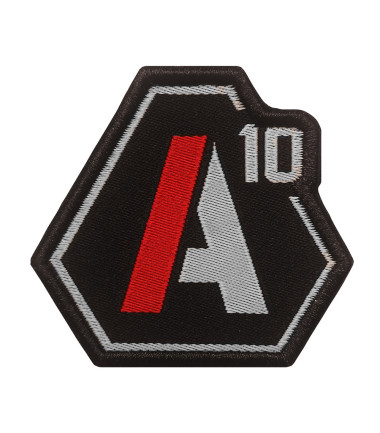 Patch SIGNATURE logo A10 brodé blanc/rouge Noir