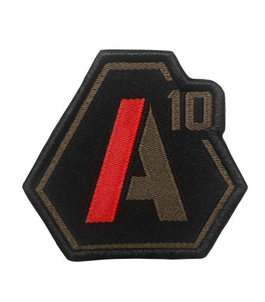 Patch SIGNATURE logo A10 brodé vert olive/rouge Vert - Kaki - Olive