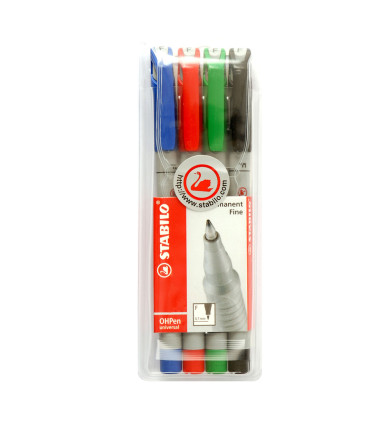 Pochette de quatre feutres à encre non permanente Stabilo