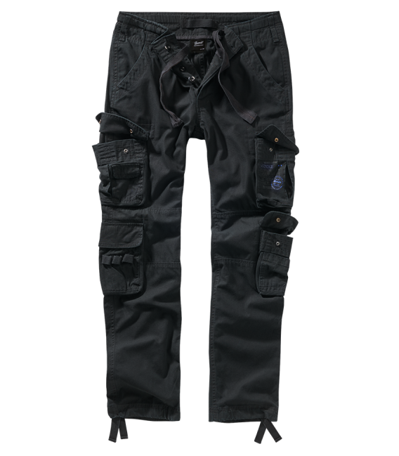 Pantalon Cargo Vintage Homme – Coupe Ample – Tissu Ripstop Délavé – Poches Multiples – Cordon De Serrage Aux Jambes – Marque Brandit
