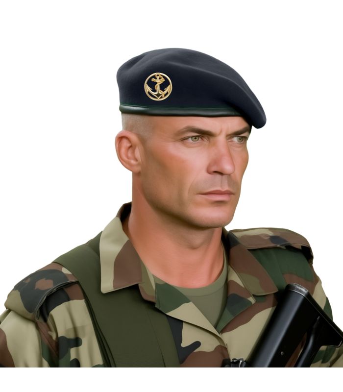 Béret Militaire Marine Bleu - Laine Australienne, Style Français Classique