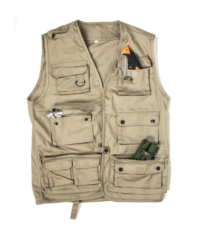 Gilet Sans Manches Multi-poches Style Reporter Camouflage - Taille L - Neuf Avec étiquettes
