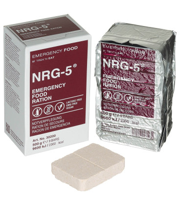Ration de survie - 9 Barres NRG-5 sans lactose