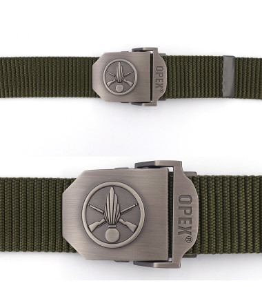 Ceinture boucle gravée infanterie Opex Vert - Kaki - Olive