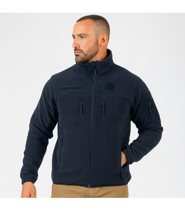 Blouson polaire militaire bleu marine fitt&eacute;