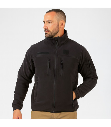 Blouson polaire militaire noir fitté