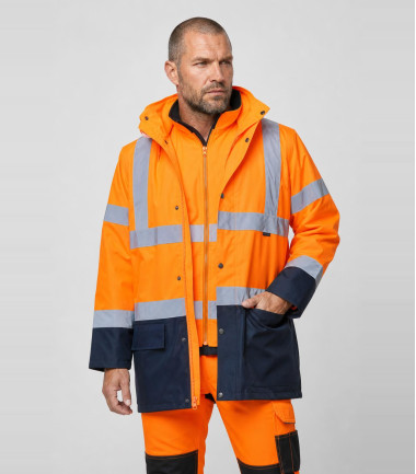 Parka 5 en 1 essentiel bicolore de travail Orange/Bleu Portwest