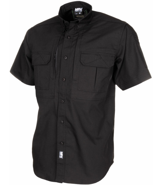 Chemise Cargo Manches Courtes ROCK-IT - Style Militaire - 100% Coton - Poches Poitrine - Fabriquée En Europe - Taille S-5XL