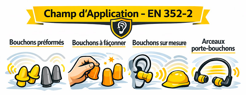 Champ application bouchon d'oreille