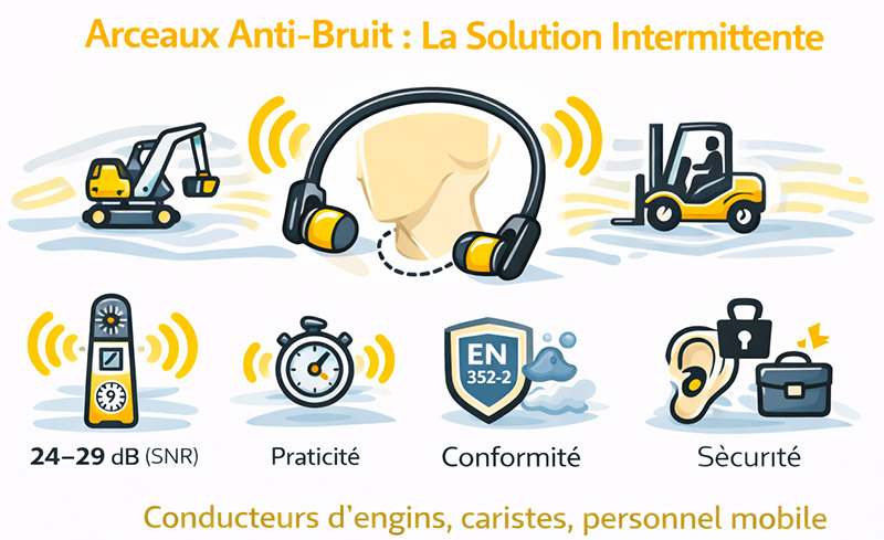 Utilisation de bouchon d'oreille avec arceau