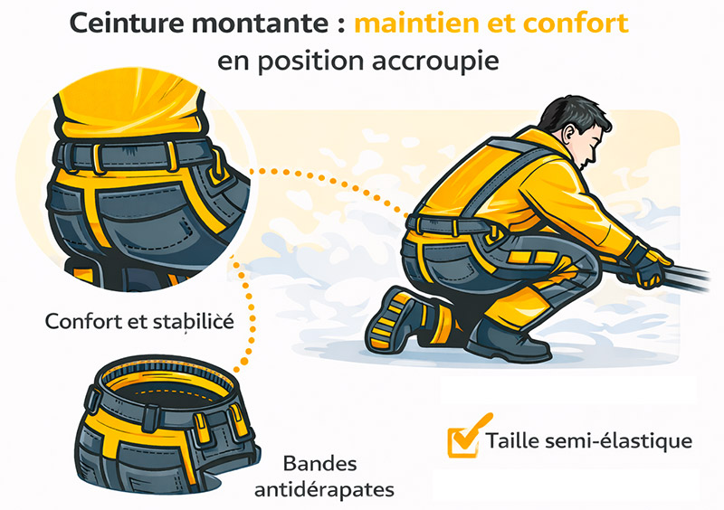 Ceinture montante sur les pantalons de travail