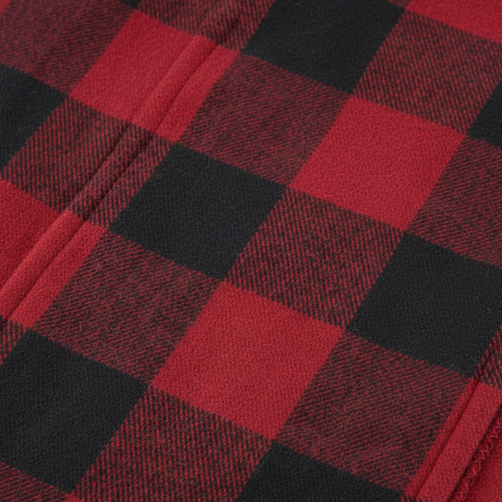 Détail tissu chemise bucheron