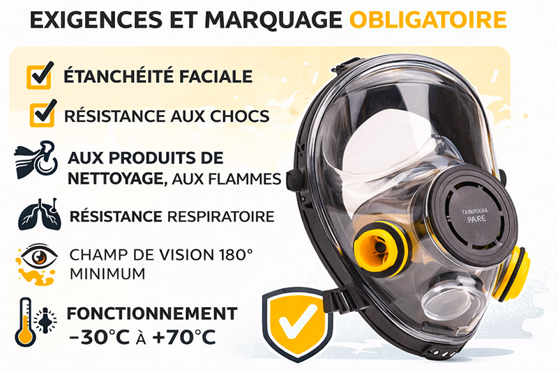 Exigence masque complet EN 136
